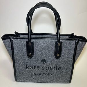 Kate Spade Medium Gray Felt Ella Satchel